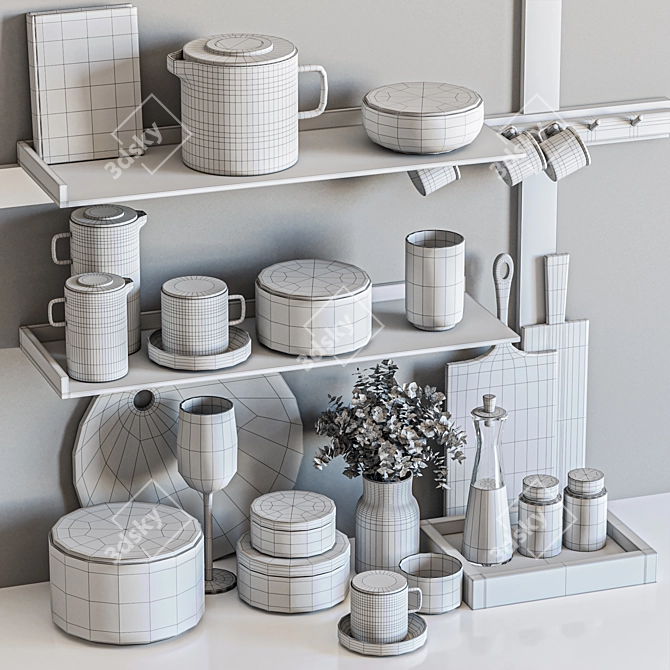 Versatile Kitchen Accessory Set 3D model image 6