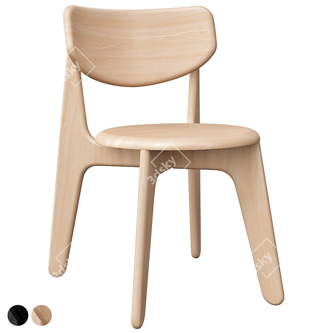 Natural Slab Chair: Minimalistic Elegance 3D model image 1