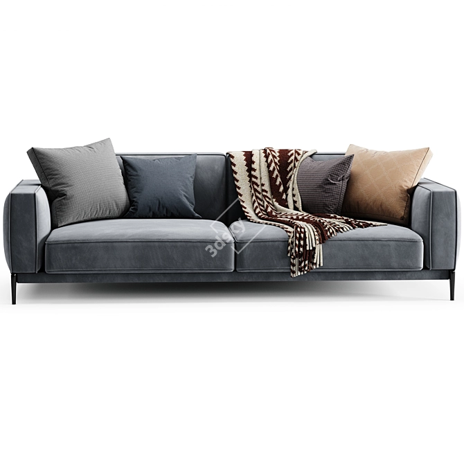 Sleek Modern Russo Sofa 3D model image 4