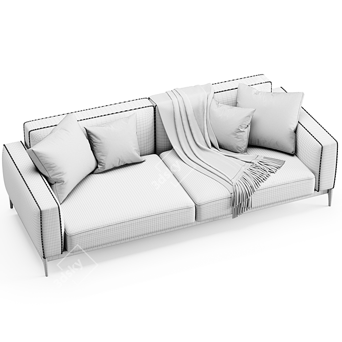 Sleek Modern Russo Sofa 3D model image 6