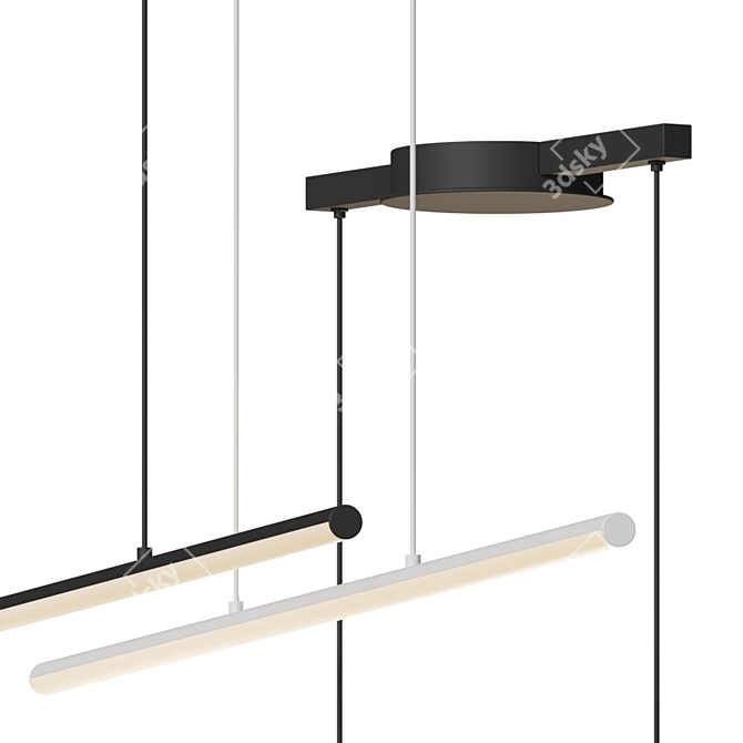 Title: Sleek LED Suspension Light 3D model image 2