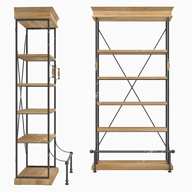 Academy Bookcase: Elegant & Functional 3D model image 1