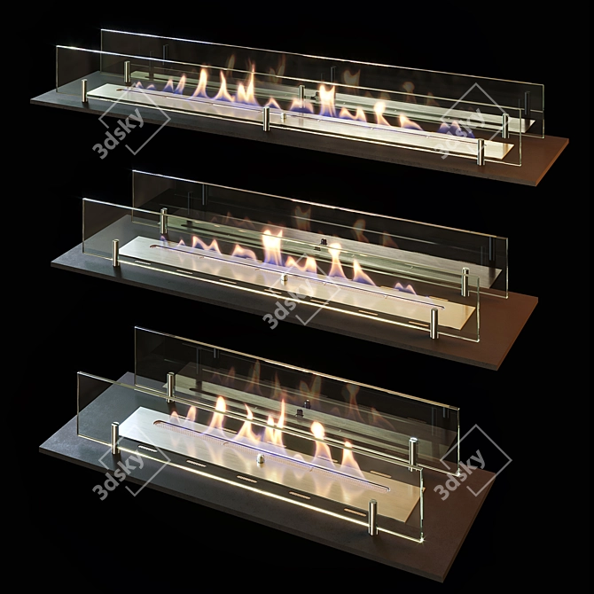 Kabio Biofireplace Set with Adjustable Lighting 3D model image 1