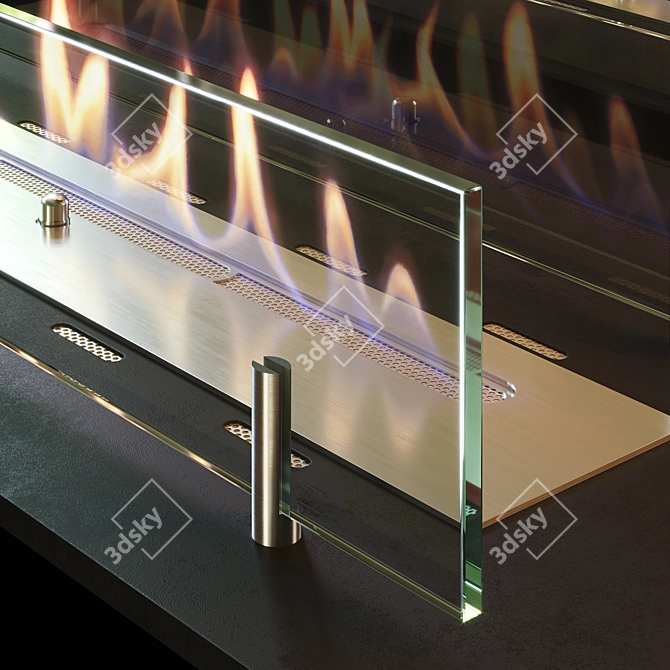 Kabio Biofireplace Set with Adjustable Lighting 3D model image 2