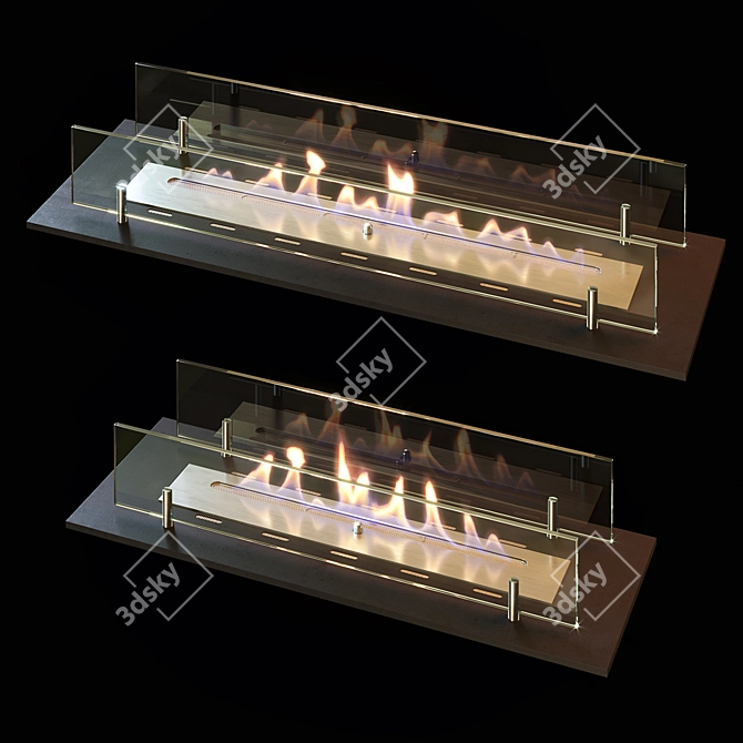 Kabio Biofireplace Set with Adjustable Lighting 3D model image 3