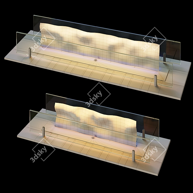 Kabio Biofireplace Set with Adjustable Lighting 3D model image 4