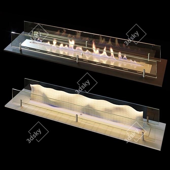Kabio Biofireplace Set with Adjustable Lighting 3D model image 5