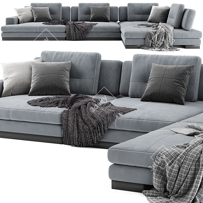 Luxury Blanche Ermes Sofa Set 3D model image 3