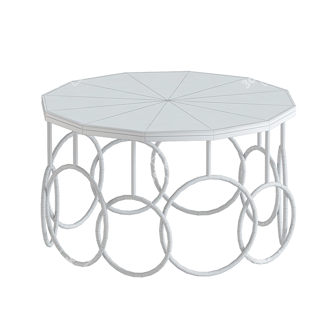 Elegant Nordic Black Marble Coffee Table 3D model image 2