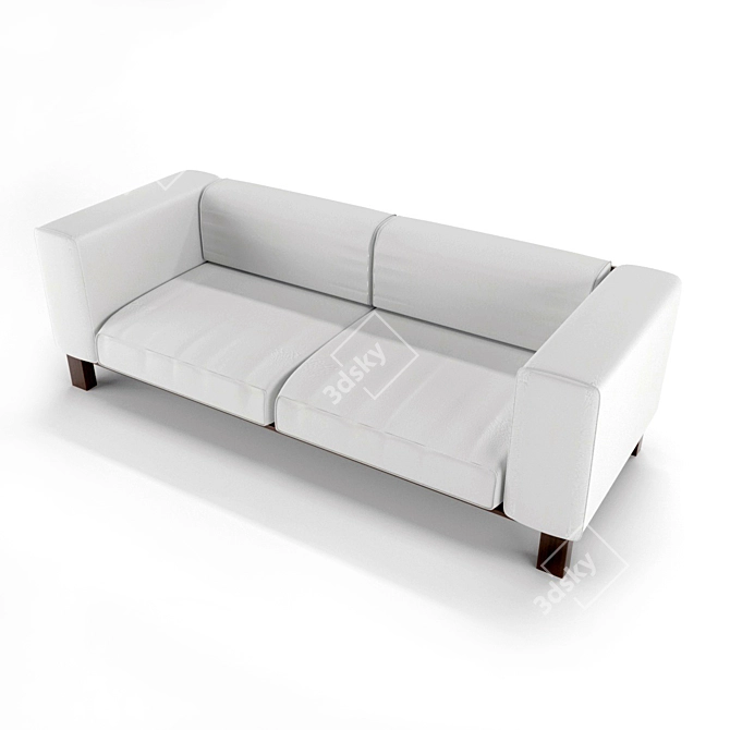 Minimalistic Leather Sofa 3D Model 3D model image 1