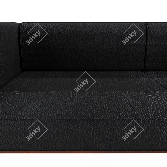 Minimalistic Leather Sofa 3D Model 3D model image 3