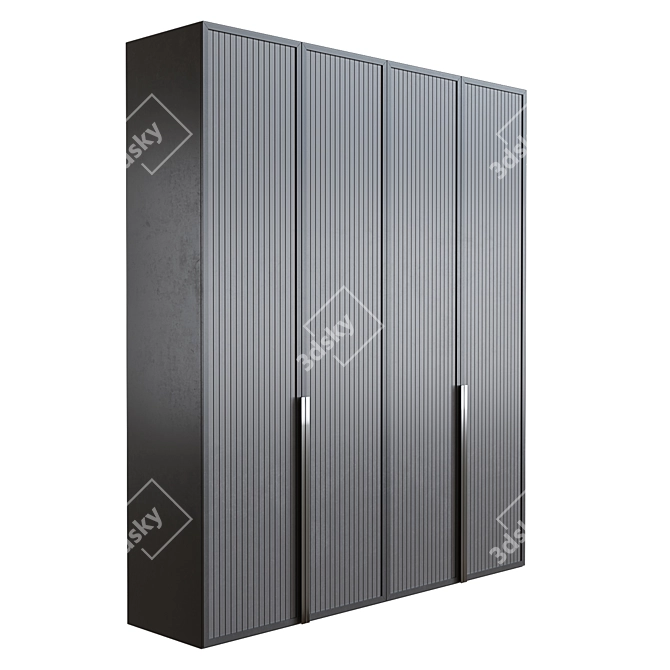 Stylish Illuminated Wardrobe Cupboard 3D model image 1