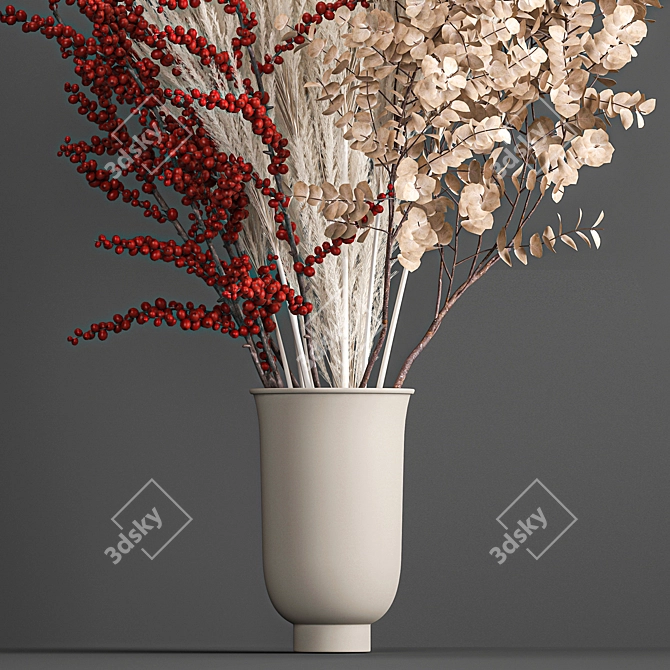 Elegant Reed Bouquet in Menu Cyclades Vase 3D model image 2