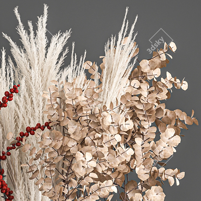 Elegant Reed Bouquet in Menu Cyclades Vase 3D model image 4