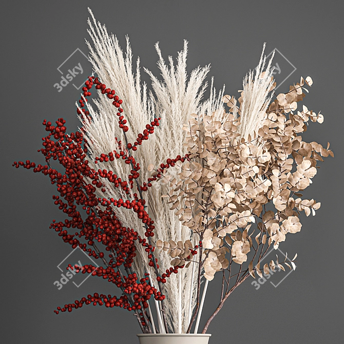 Elegant Reed Bouquet in Menu Cyclades Vase 3D model image 6