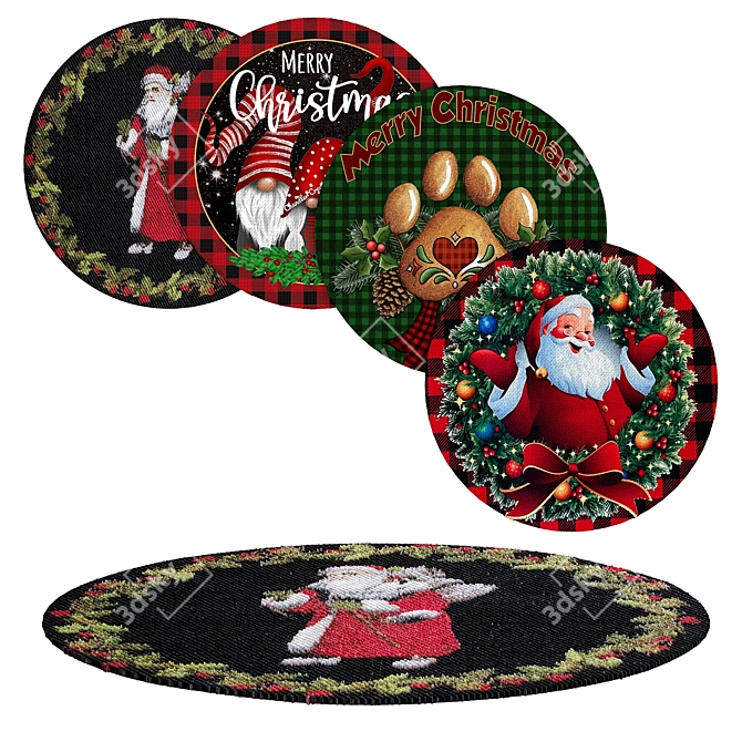 Festive Holiday Rugs 3D model image 1