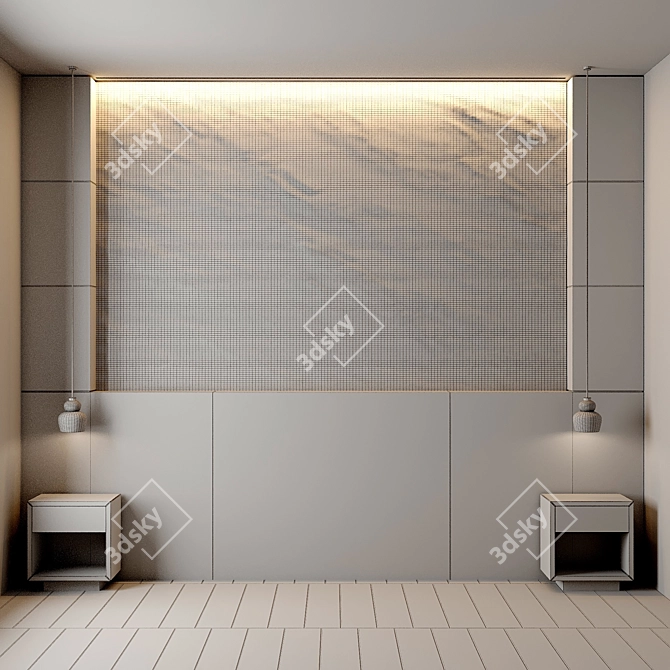 Sleek Wall Cet: FBX Export, Corona Render 6 3D model image 2