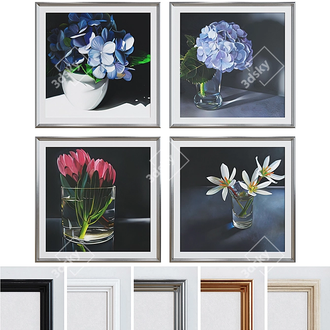 Modern Classic Picture Frame Set 3D model image 1