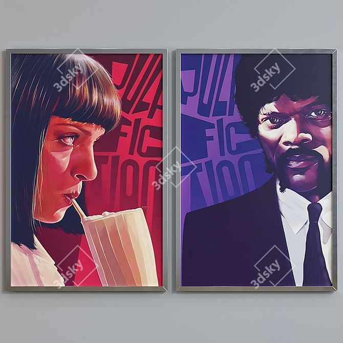 Modern Film Poster Picture Frames 3D model image 3