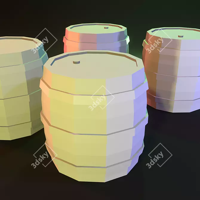 Minimalist Poly Barrel 3D model image 1