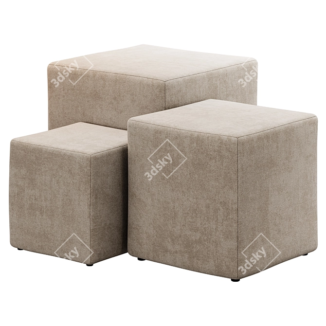 Stack Ottoman Poufs by Naula - Versatile and Stylish Seating 3D model image 4