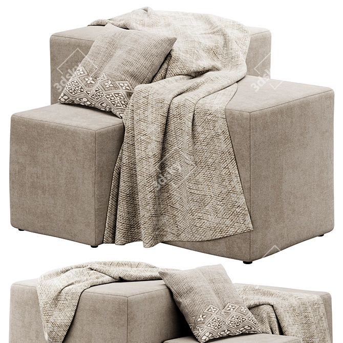 Stack Ottoman Poufs by Naula - Versatile and Stylish Seating 3D model image 6