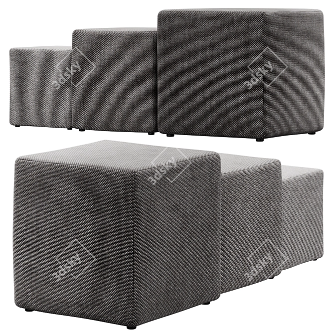 Stack Ottoman Poufs by Naula - Versatile and Stylish Seating 3D model image 7