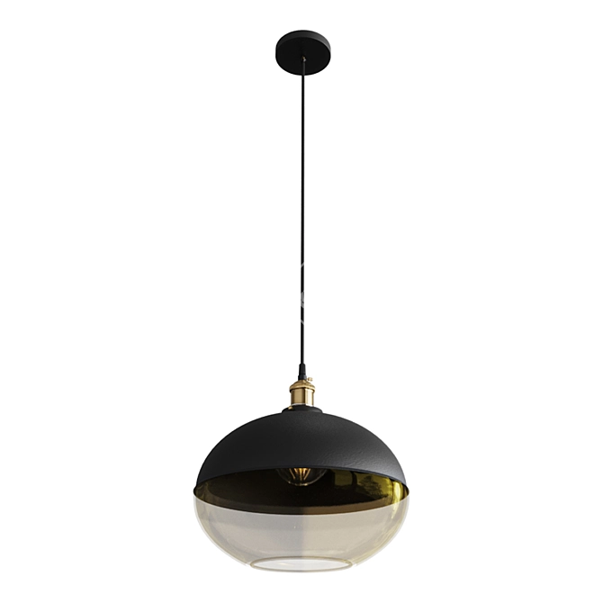 Sleek Metallic Pendant Lamp 3D model image 1