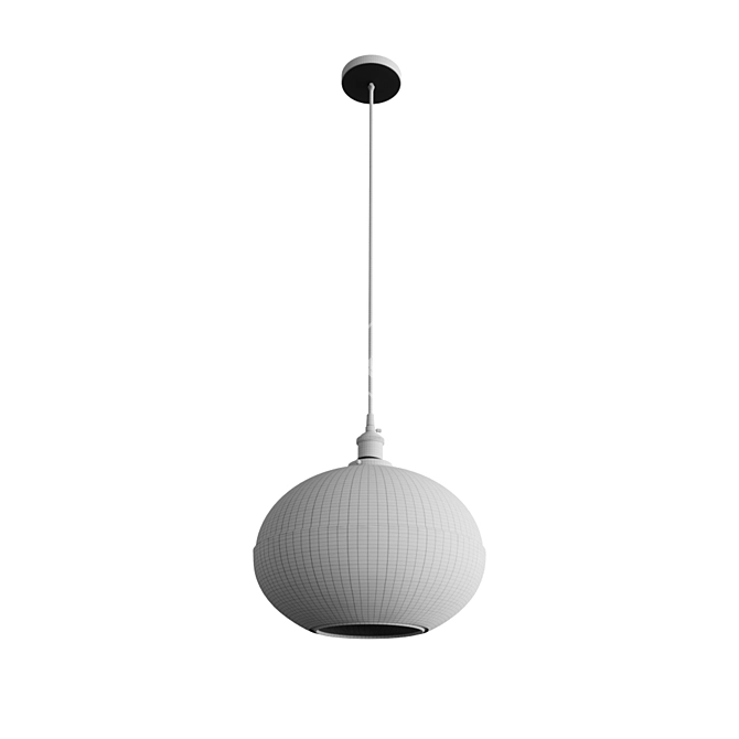 Sleek Metallic Pendant Lamp 3D model image 2