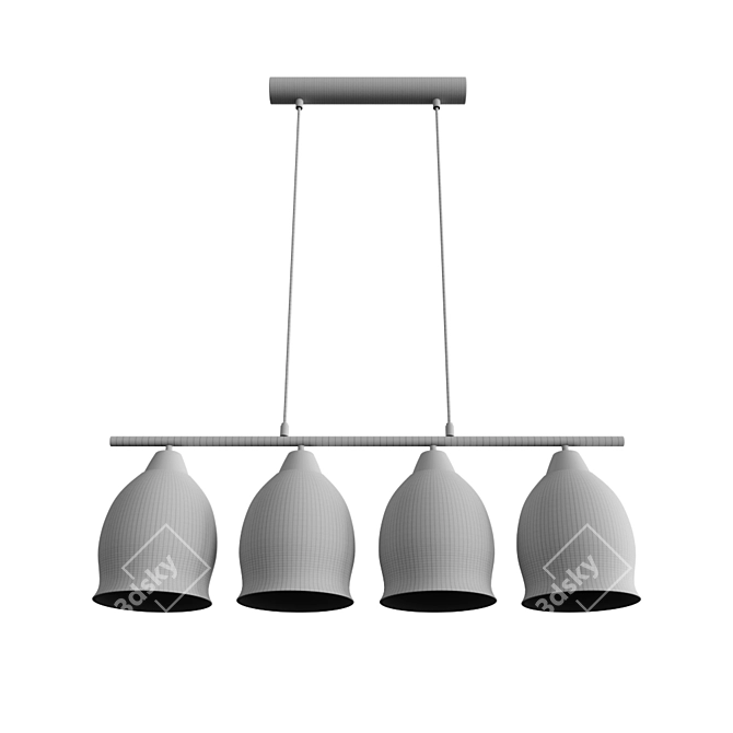 Elegant Pendant Lamp Losk 3D model image 2