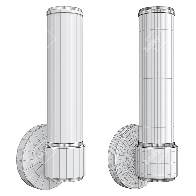 Sleek Rigdon Tube Sconce 3D model image 2