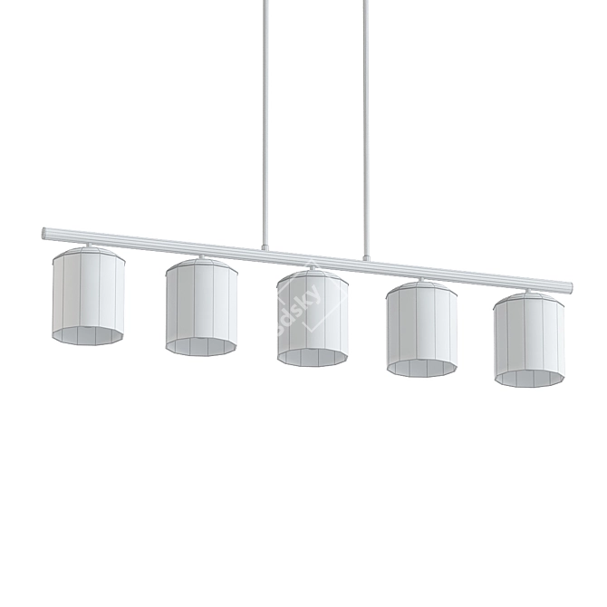 Modern Farmhouse 5-Light Linear Glass Chandelier 3D model image 2