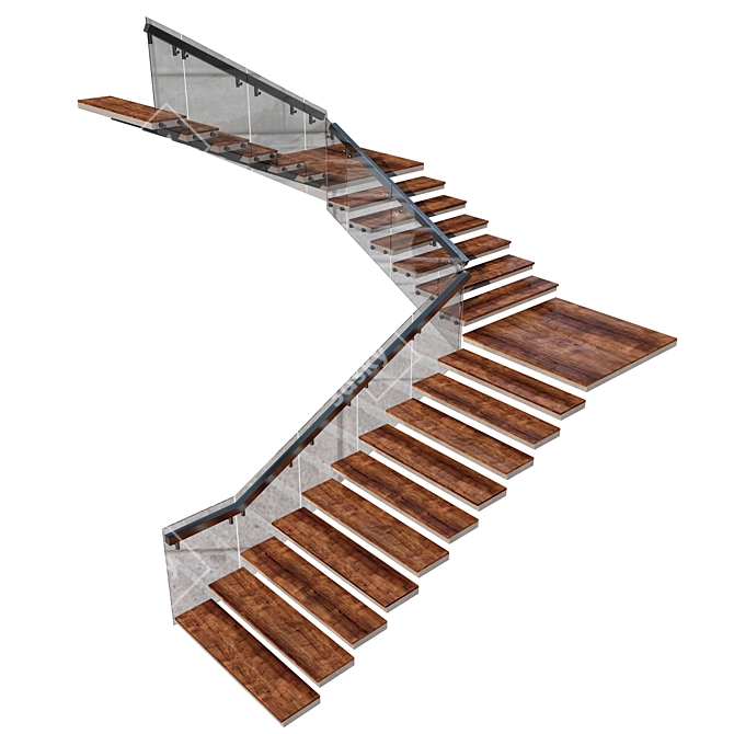 Contemporary Stairway Design 3D model image 2