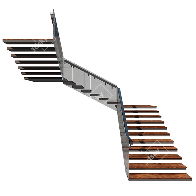 Contemporary Stairway Design 3D model image 6