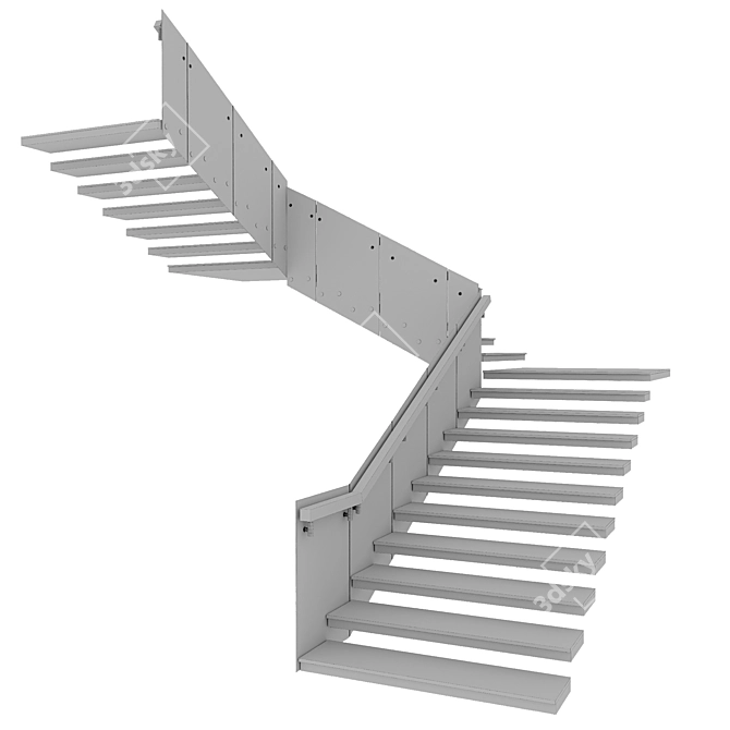 Contemporary Stairway Design 3D model image 7