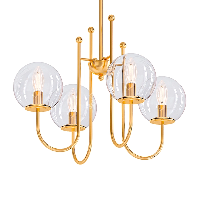 Modern Gold Globe Glass Chandelier 3D model image 1