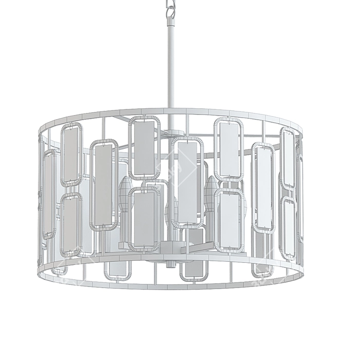 Luxury Black Crystal Drum Chandelier 3D model image 2