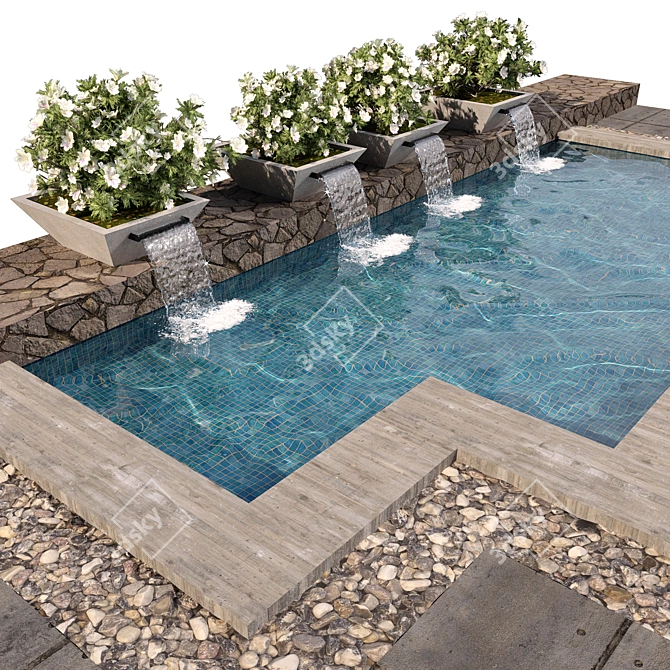 Stunning Pool Design with Caustics 3D model image 3