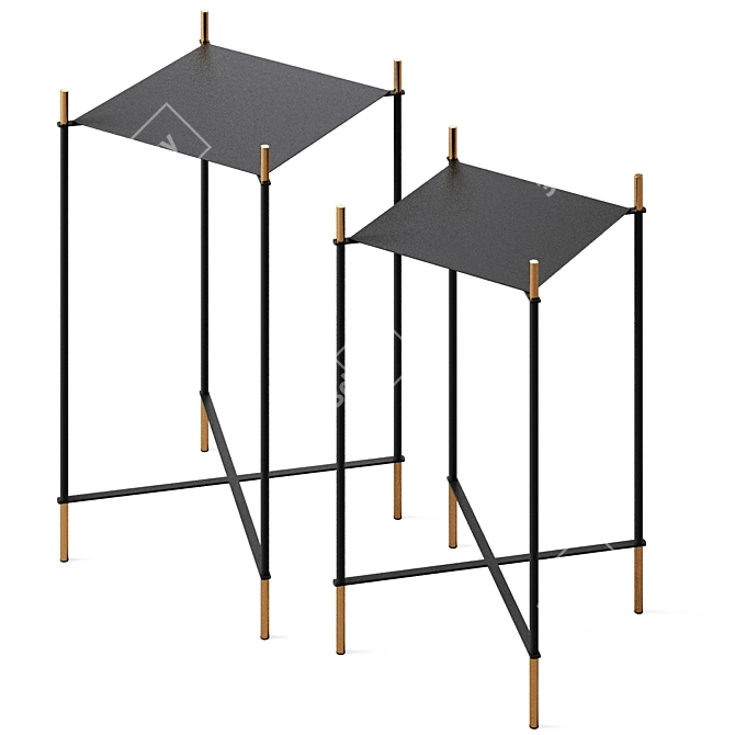 Modern Dagnen Side Table Set - La Forma 3D model image 2