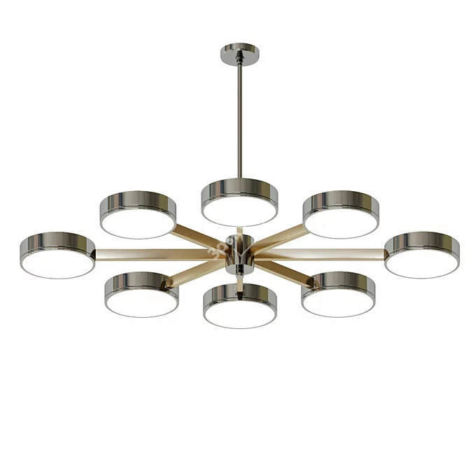 Dual-color LED Metal Chandelier 3D model image 1