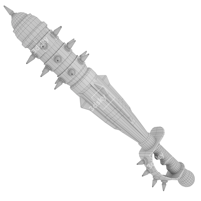 Battle-Ready Mace: Low-Poly Model 3D model image 6