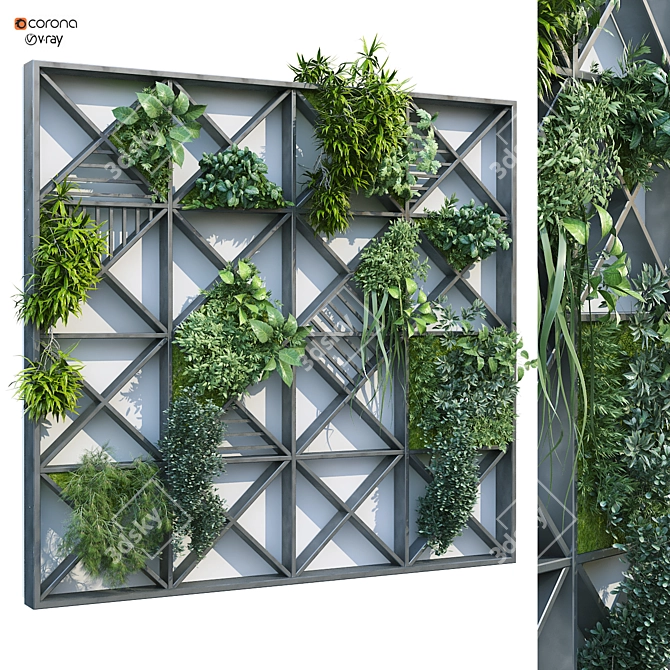 200 Vertical Plant Set: Stunning Greenery for Any Space 3D model image 1