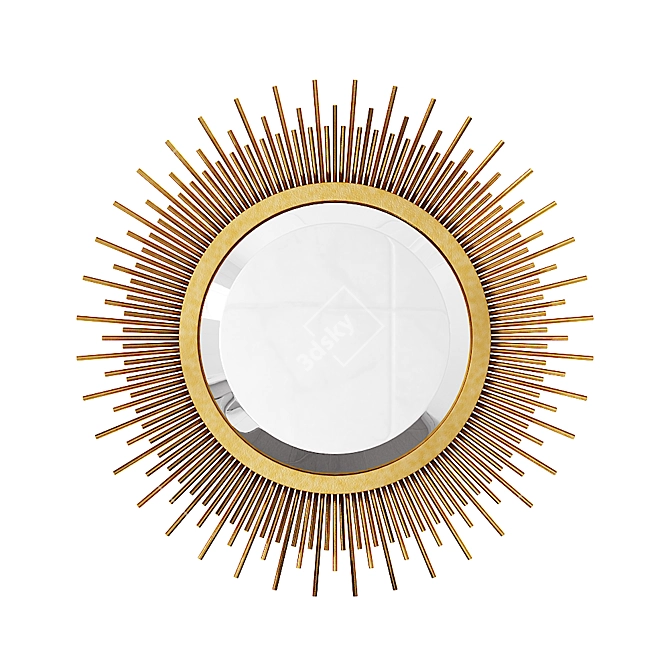 Reflective Sunburst Mirror 3D model image 1