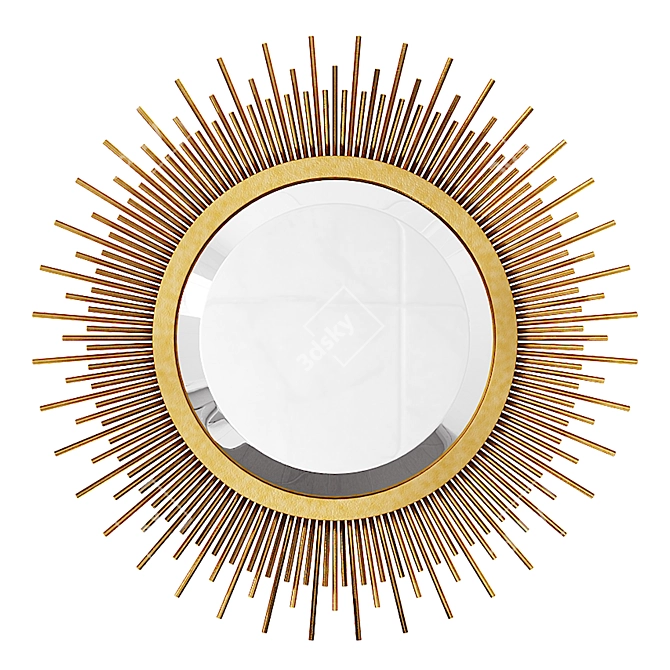 Reflective Sunburst Mirror 3D model image 4