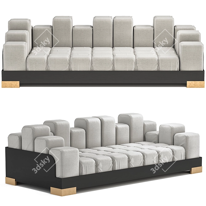 Urban Chic Italian Skyline Sofa 3D model image 1