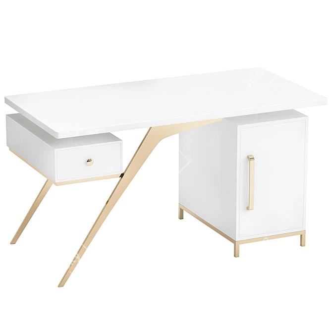 Sleek Modern Writing Desk 3D model image 1