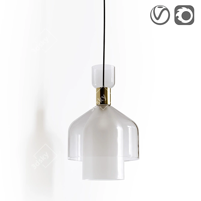 Amoris Glass & Brass Lamp 3D model image 1