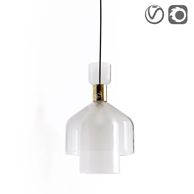 Amoris Glass & Brass Lamp 3D model image 4