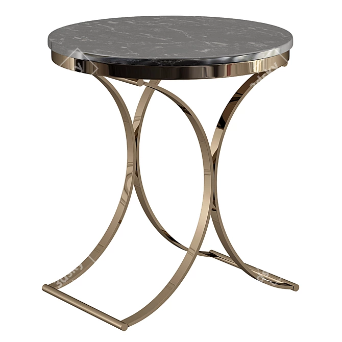 Modern Luxe Black Marble Side Table 3D model image 1