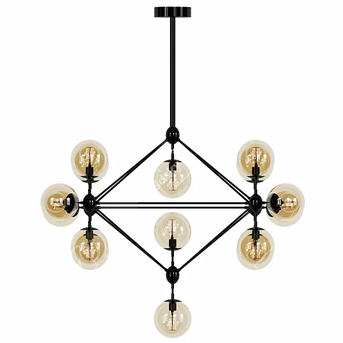 Sleek MODO LED Chandelier 3D model image 1